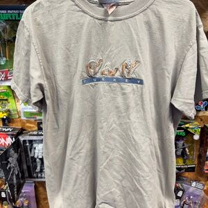 Vintage Y2K J America Turkey Embroidered tshirt sz M